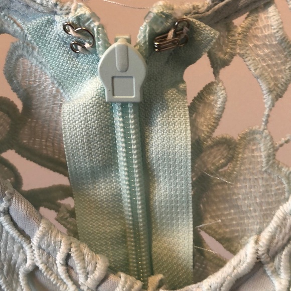 Light Teal Chiffon Dress - Picture 6 of 12